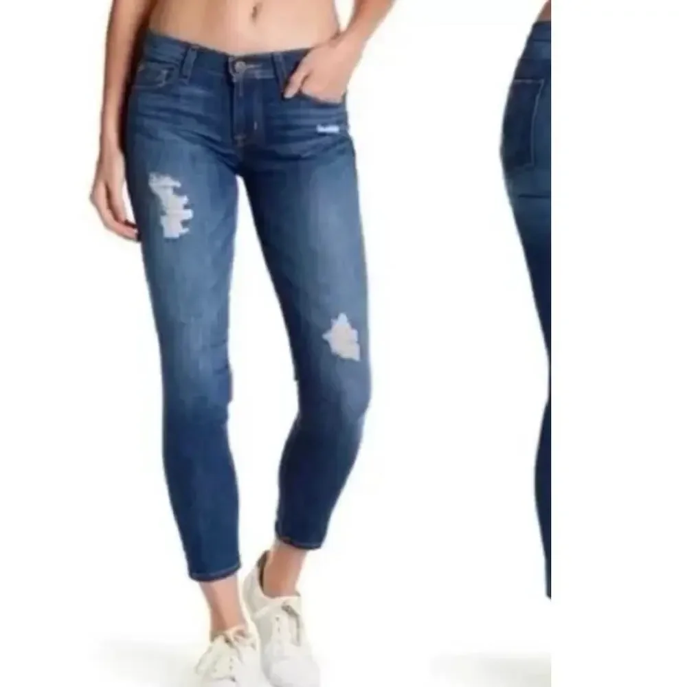 Hudson Krista Skinny Crop distressed jeans size 27